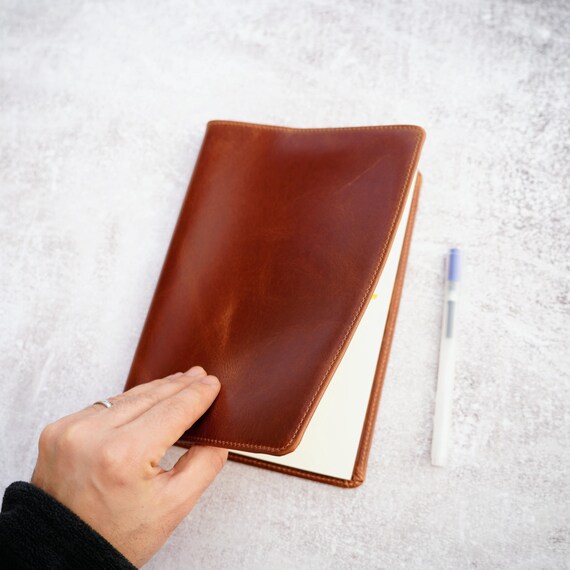 A5 Leather Journal Cover: Slim Fit for Midori MD, Hobonichi - Multiple Colors