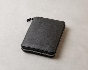 ジッパー付きレザーA6ノートカバー - Midori MD、Field Notesに対応