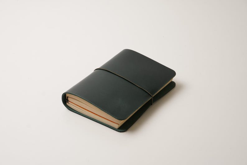 Leather B6 Travelers Notebook Cover: Fits Stalogy & Leuchtturm1917 Green