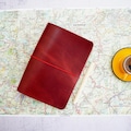 A5 Leather Travelers Notebook Cover: Refillable Journal with Elastic Bands product logo
