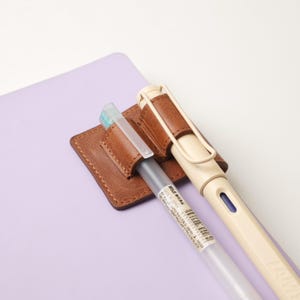 Magnetic Leather Double Pen Clip for Travelers Covers, Books & Notebooks