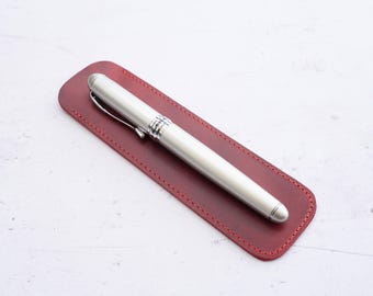 Leather Fountain Pen Sleeve: Single Pen Case, Writer's Gift