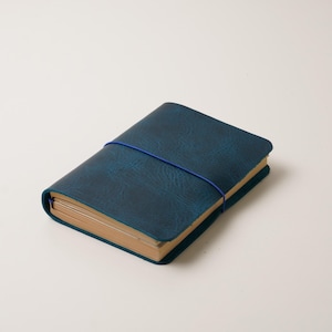 Leather B6 Travelers Notebook Cover: Fits Stalogy & Leuchtturm1917 Blue