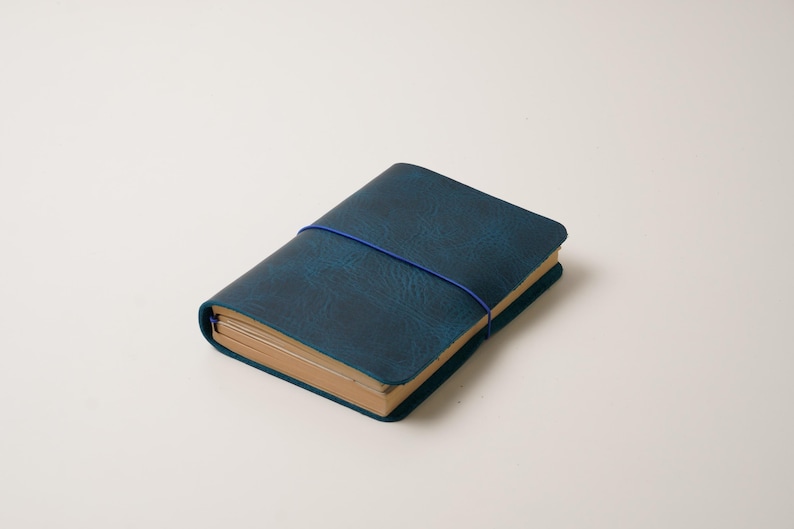 Leather B6 Travelers Notebook Cover: Fits Stalogy & Leuchtturm1917 Blue
