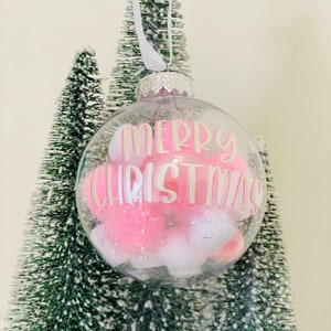 Pom Pom Ornament, Pastel Ornament, Personalized Christmas Ornament, Pastel Pom Pom Ornament, kids ornament, Personalized Ornament, Girl
