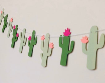 Cactus Garland: Fiesta Party Decorations, Babyshower Decor