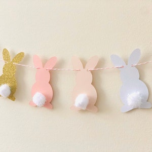 Bunny Garland, Bunny Banner, Baby shower Garland, Easter Banner, Bunny Birthday Banner, Some Bunny is One, Bunny Decor, Easter Decor image 2