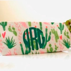 Personalized Cactus Makeup Bag: Bridesmaid Bachelorette Gift