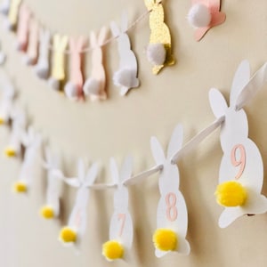 Bunny Garland, Bunny Banner, Baby shower Garland, Easter Banner, Bunny Birthday Banner, Some Bunny is One, Bunny Decor, Easter Decor image 6