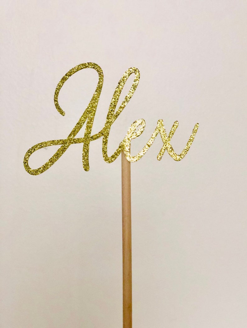 12 Personalized Glitter Centerpiece Custom Name Centerpiece Etsy