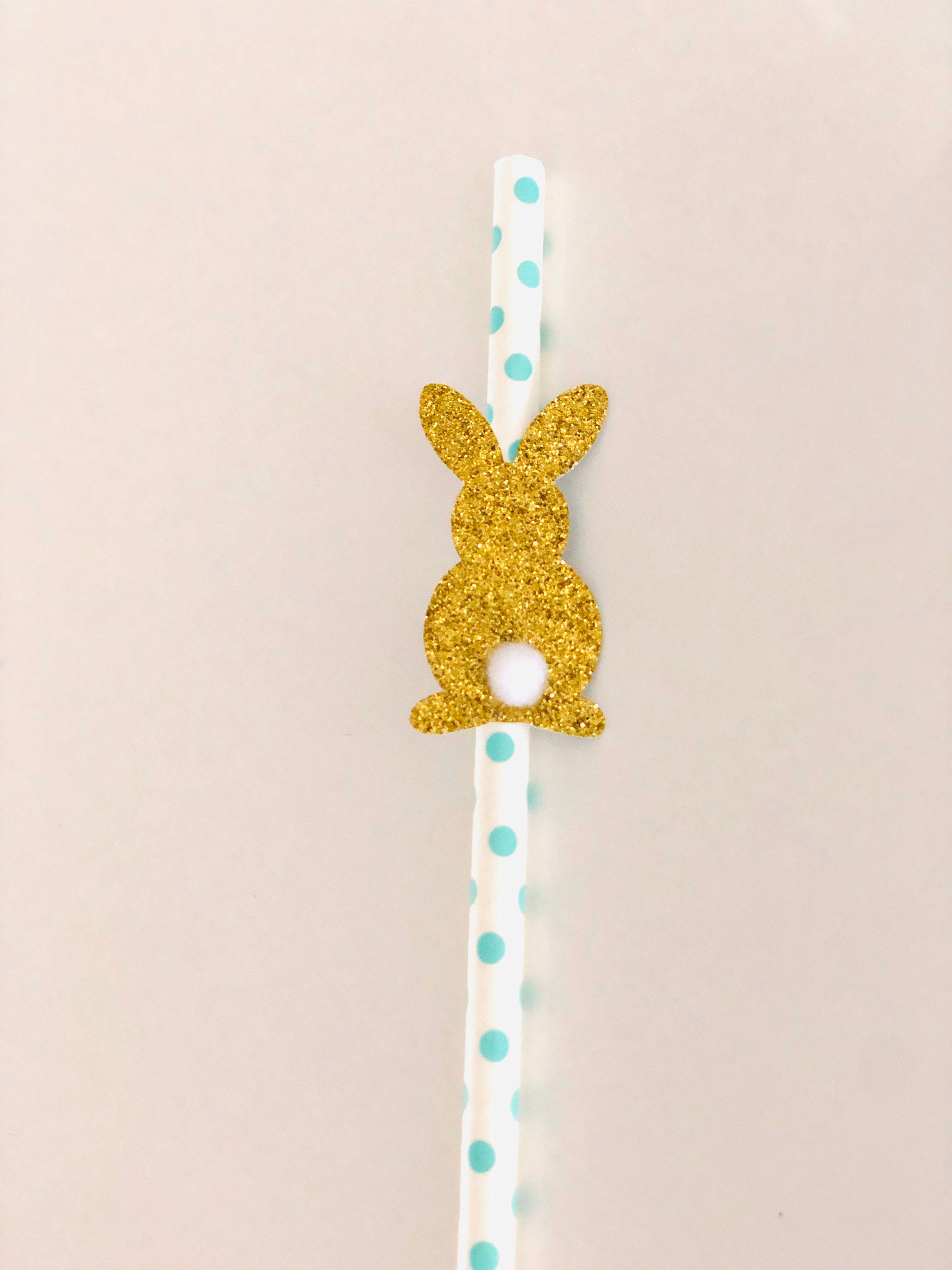 Bunny Straws Bunny Paper Straws Some Bunny is One Bunny Etsy