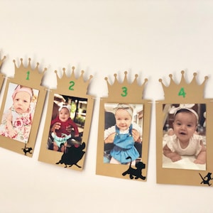 Lion King First Birthday Banner: Gold Photo Display