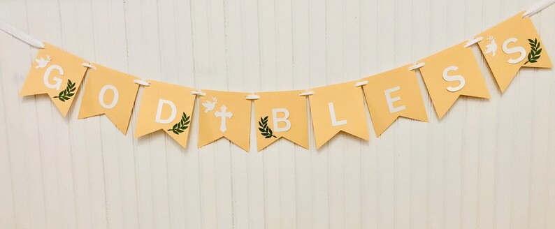 God Bless Banner Banner for Christening First Communion Banner Personalized Christenjng Banner