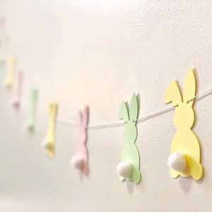 Pastel Bunny Garland, Bunny Garland, Baby shower Garlan, Easter Banner, Bunny Birthday Banner