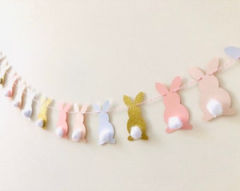 Bunny Garland: Card Stock Easter, Baby Shower Decor