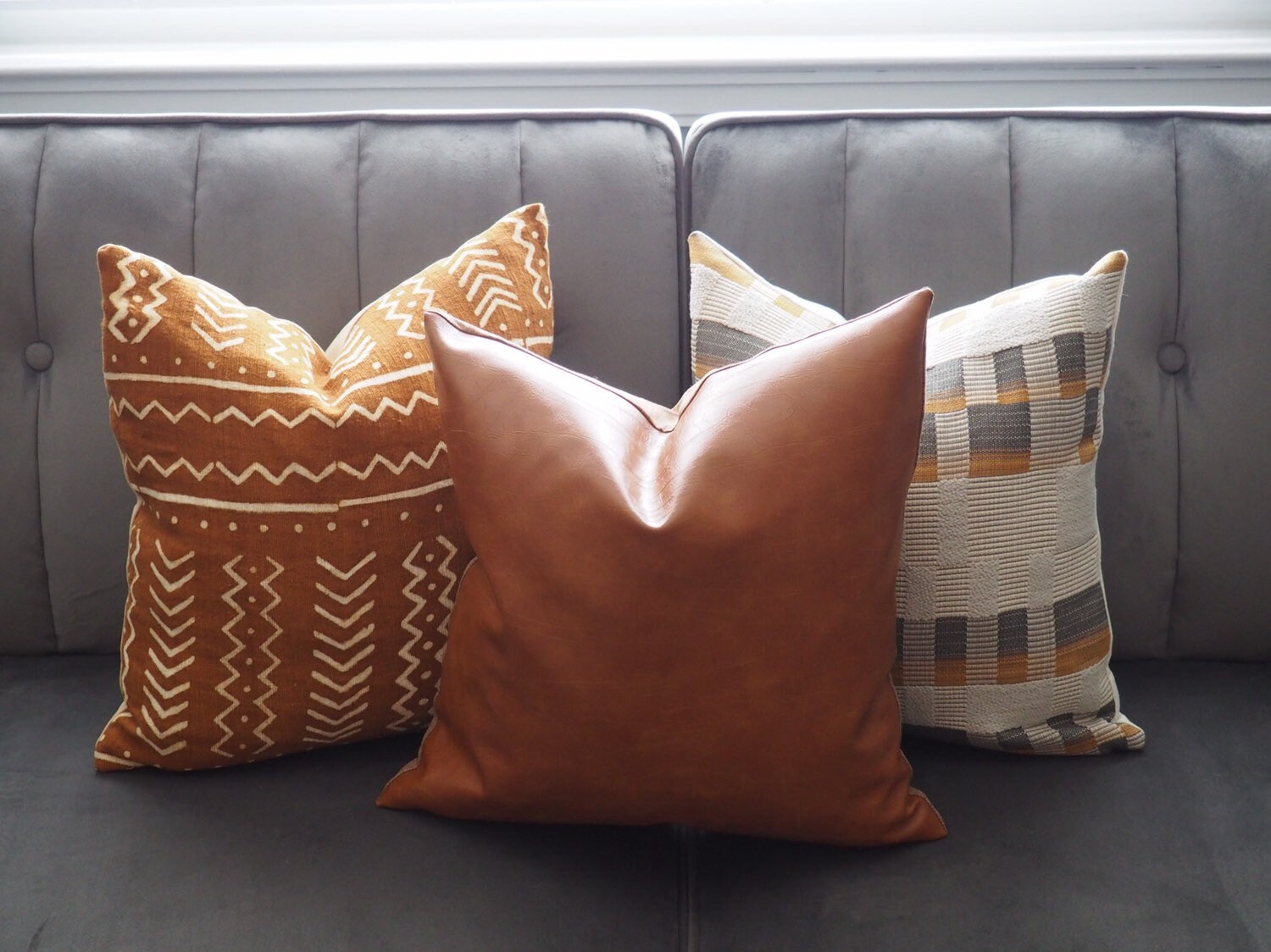 Funda de almohada de cuero sintético | Etsy
