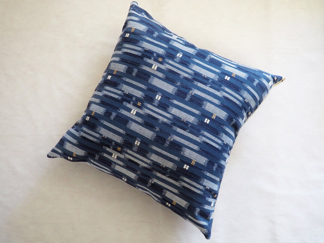 Floor Pillow Cover Stitch Pattern Indigo Color Etsy