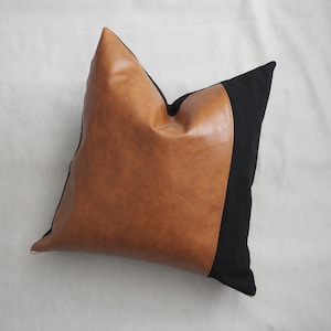 Black Mudcloth, Vegan Leather Throw Pillow Cover