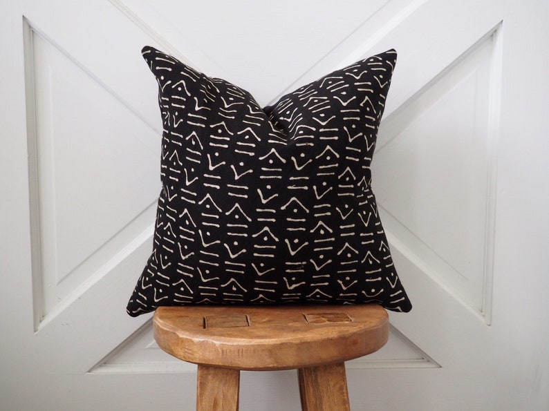 Beautiful Black White Mudcloth Pillow Cover Etsy