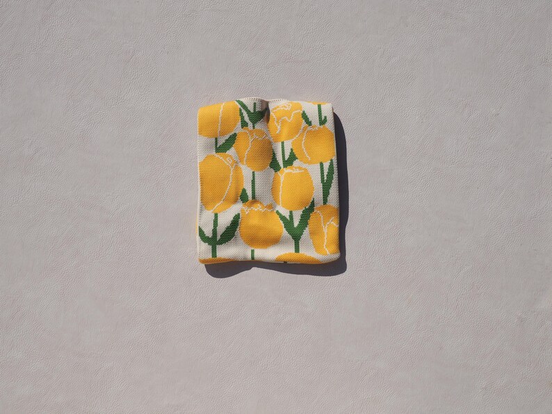 Handmade Knot Tote Bag With Tulips | Small Top Handle Purse - Etsy
