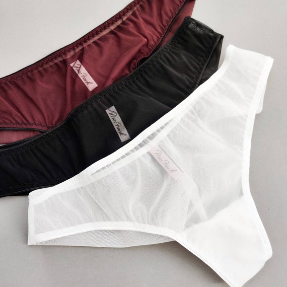 Panties set Mesh women's underwear set transparent | Etsy