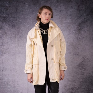 90s beautiful buttermilk yellow parka jacket for vintage clothing connoisseur image 2
