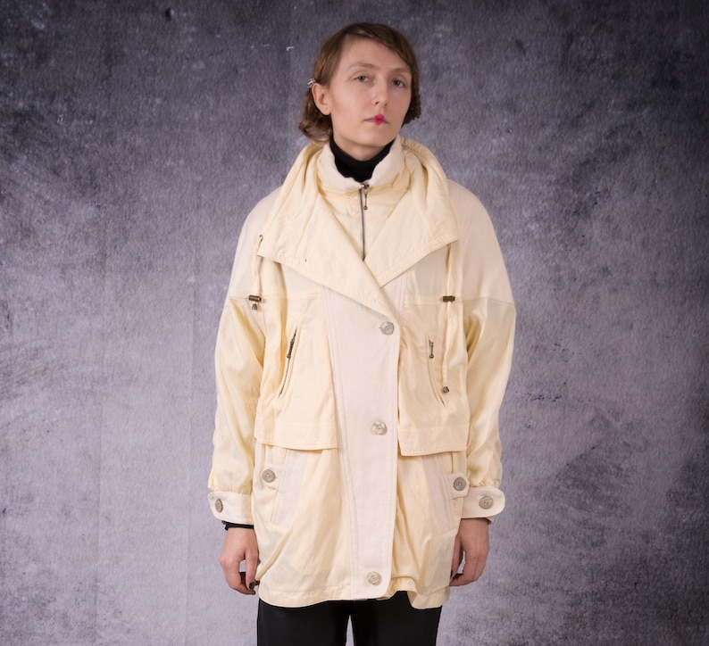 90s beautiful buttermilk yellow parka jacket for vintage clothing connoisseur image 7