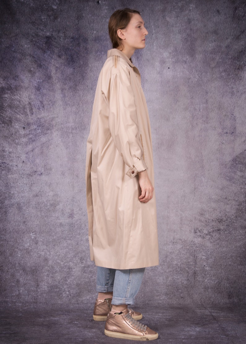 90s ankle length women's beige trench coat for vintage Etsy