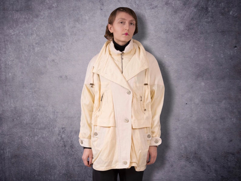 90s beautiful buttermilk yellow parka jacket for vintage clothing connoisseur image 1
