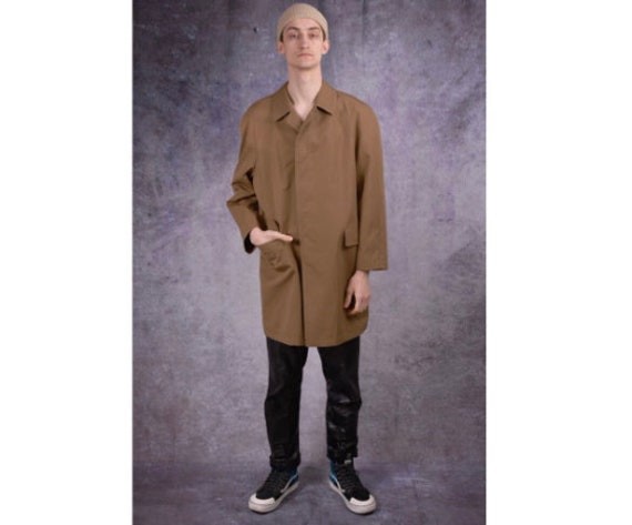 90s trench coat in brown color / menswear vintage… - image 1