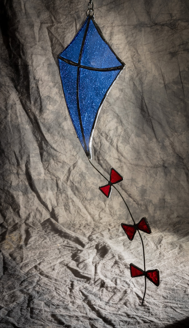 Stained Glass Kite With Glass Tail Etsy