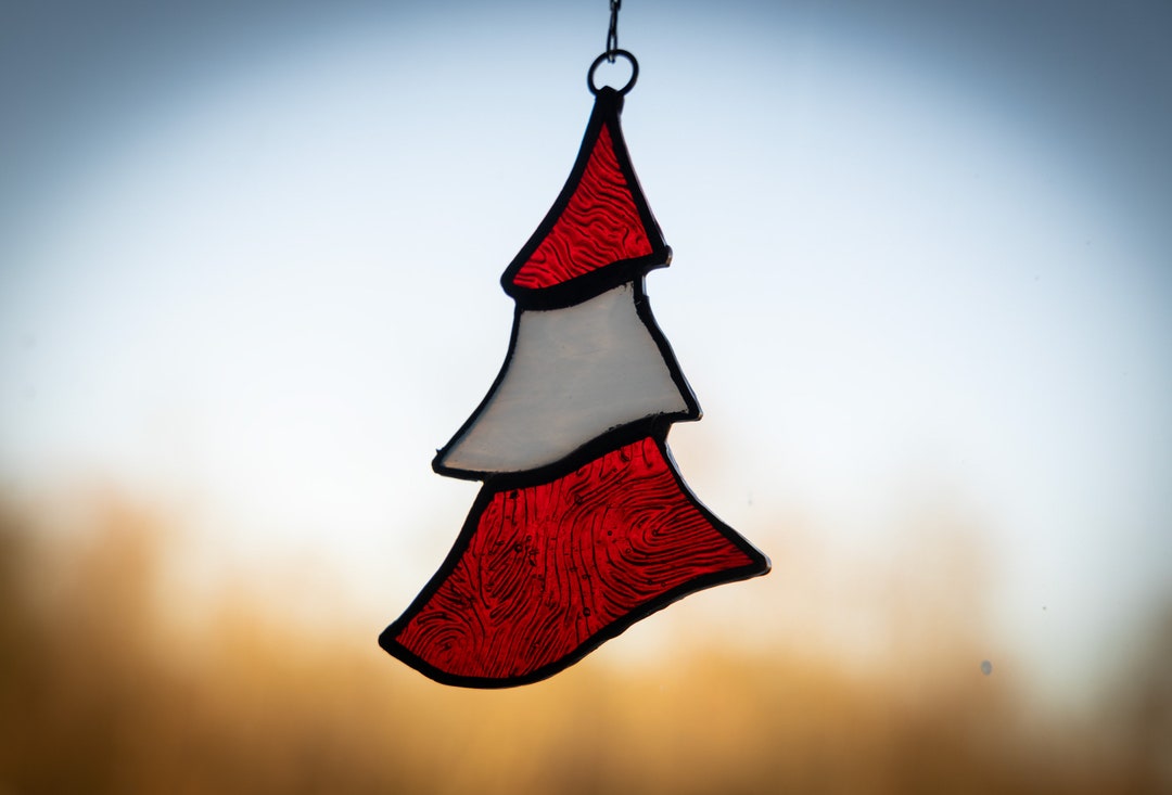 Stained Glass Christmas Tree Ornament: Holiday Suncatcher - Etsy