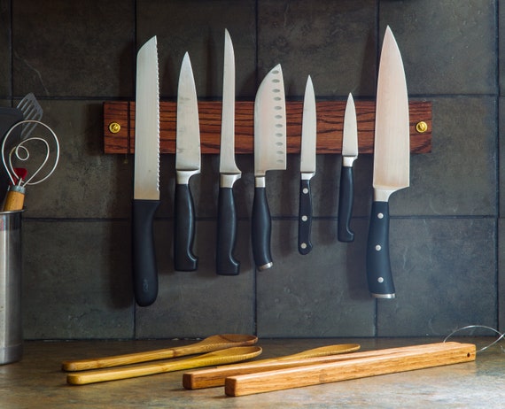 diy wood magnetic knife holder