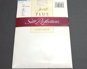 Size Plus NEW Hanes Plus Silk Reflections Silky Sheer Pantyhose Pearl