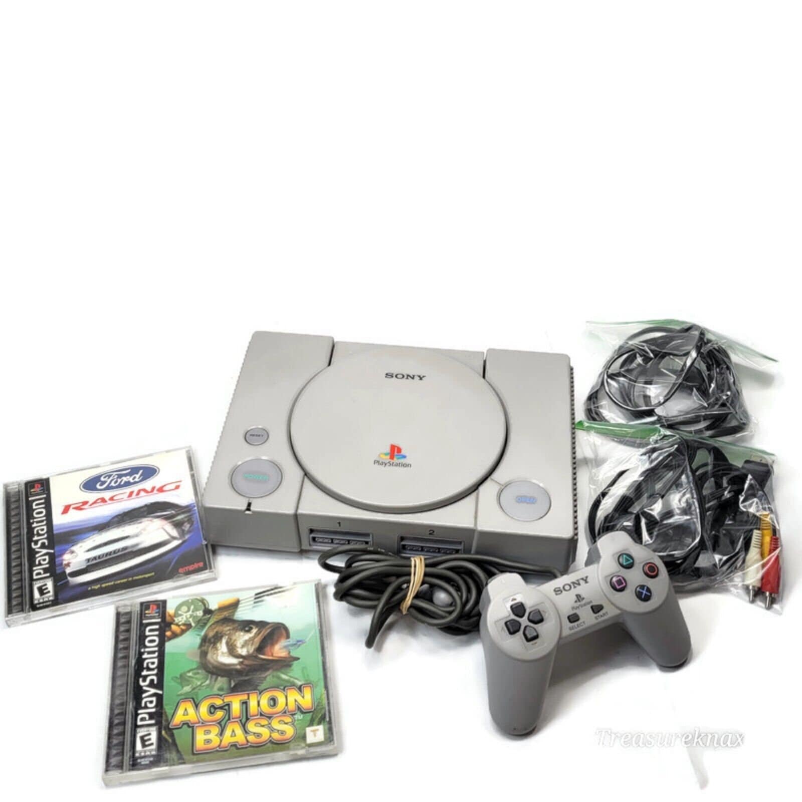 PS1 Sony PlayStation 1 W/ Controller & Hookups, Games - video
