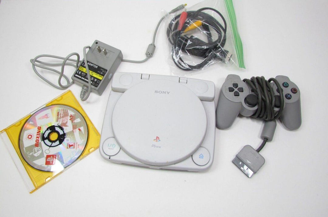 Sony Playstation PS One Video Game Console White With LCD Screen Tested ...