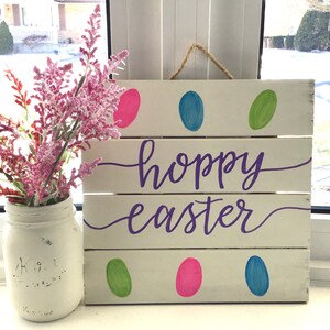 Hoppy Easter Wooden Sign