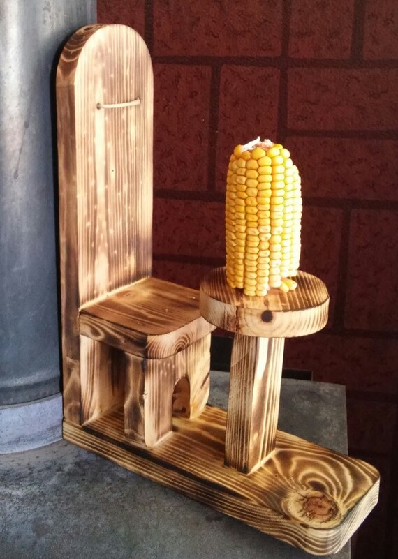 Squirrel Corn Feeder With Seat Etsy