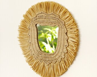 Lion nursery decor, Wicker ivory, Lion face,Wicker mirror, Nursery animal wall hanging, Round raffia wall Hanging, Safari Jungle Nursery,