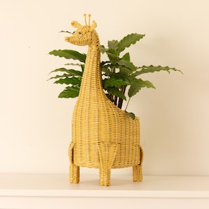 Maceta de pared con forma de jirafa, portarrollos de papel higiénico, maceta con forma de jirafa, decoración de baño de safari, jarrón de pared con animales, soporte para plantas de aire, vivero de la selva