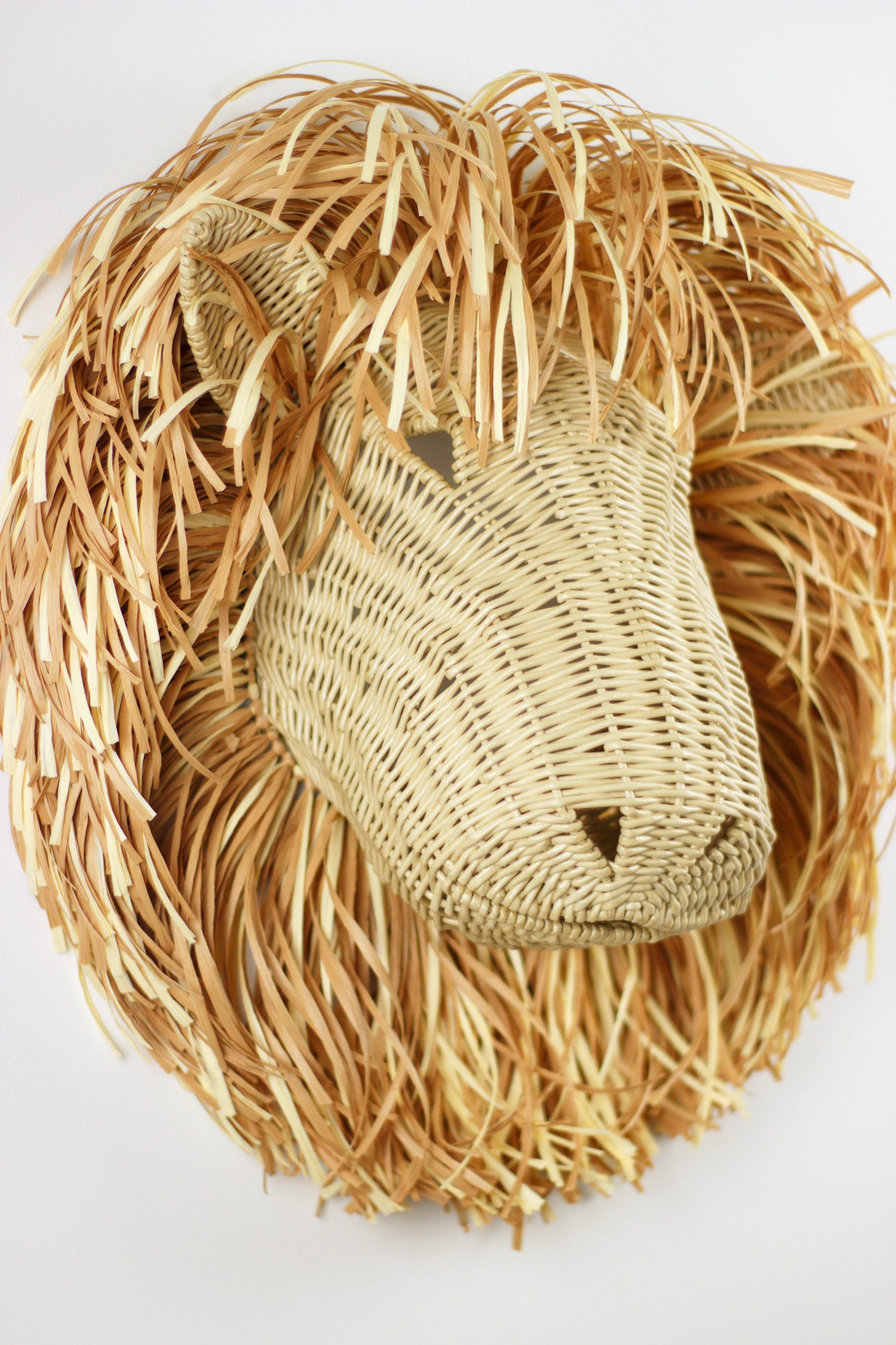 Animal Wicker Lion Wall Mounted Lion in the Playroom Etsy