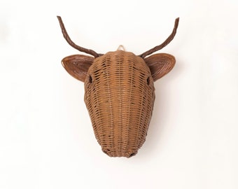 Tête de vache, tête d'Amimal 3D, animal de vache, support mural tête de vache, animal en peluche de vache, suspension murale de vache, ferme, vache Highland rustique, ferme