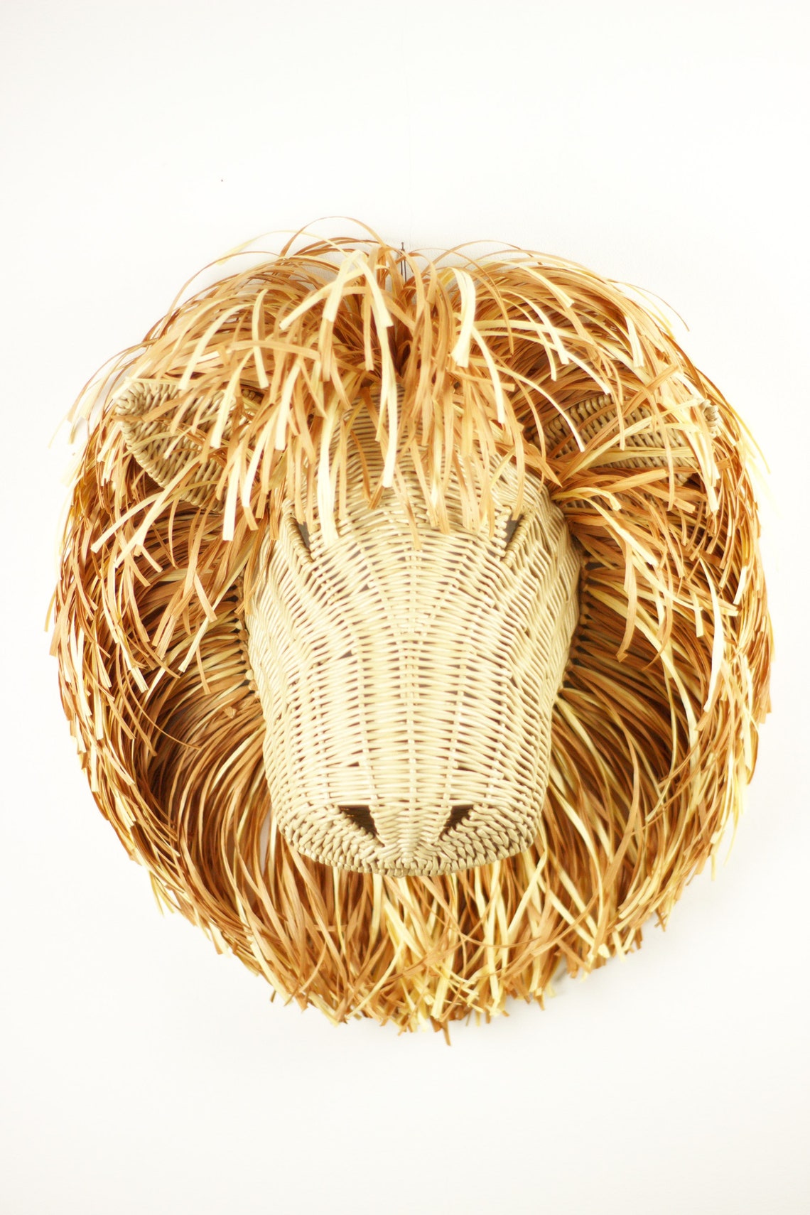 Animal Wicker Lion Wall Mounted Lion in the Playroom Etsy