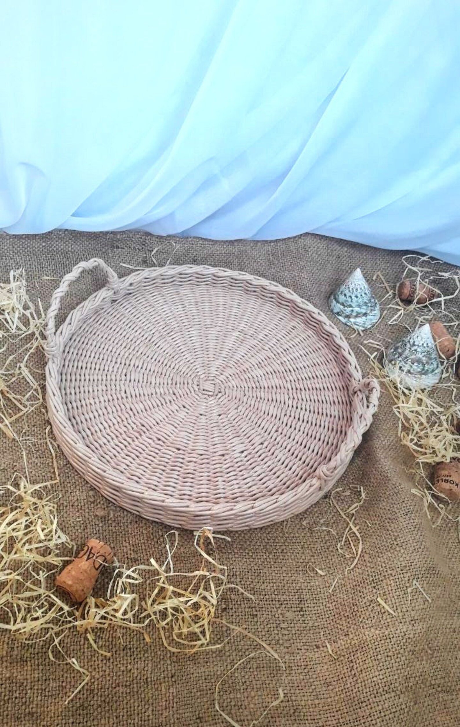 Large Wicker Round Tray Wicker Trays Wicker Round Tray With Etsy