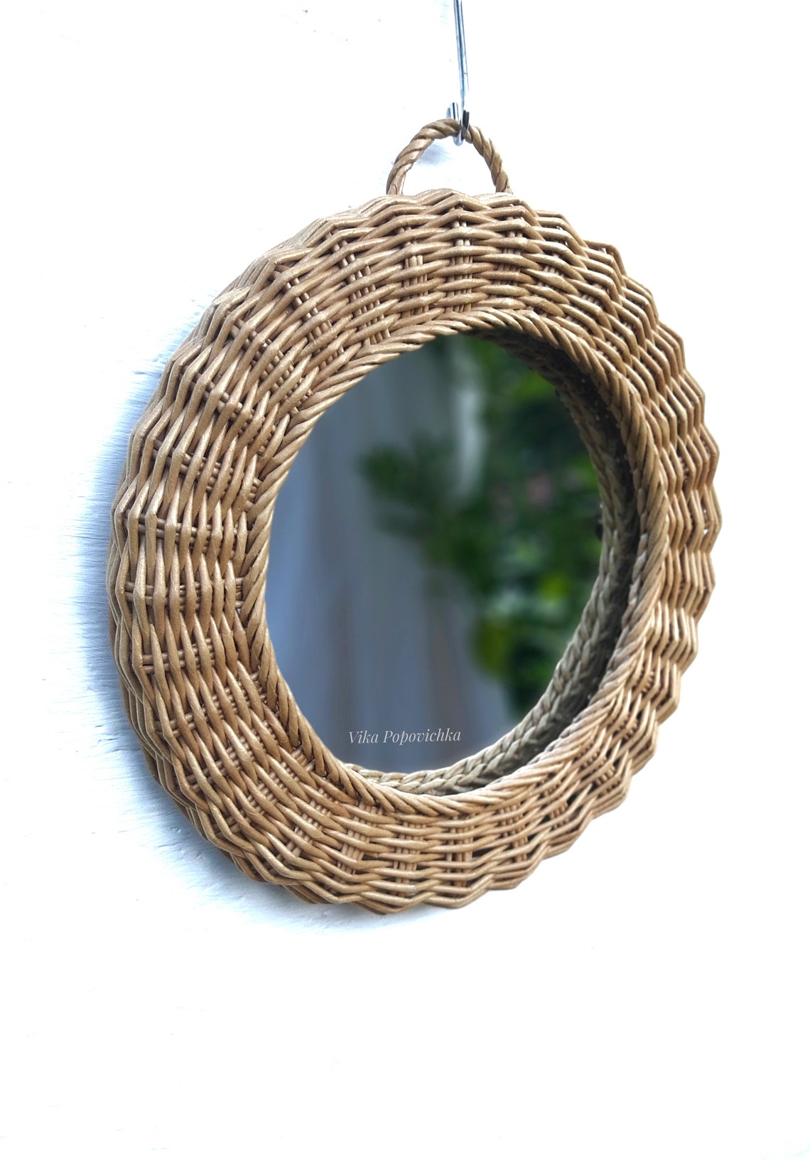Wicker Mirror Wicker Bedroom Mirror Round Wicker Mirror Mirror Etsy UK