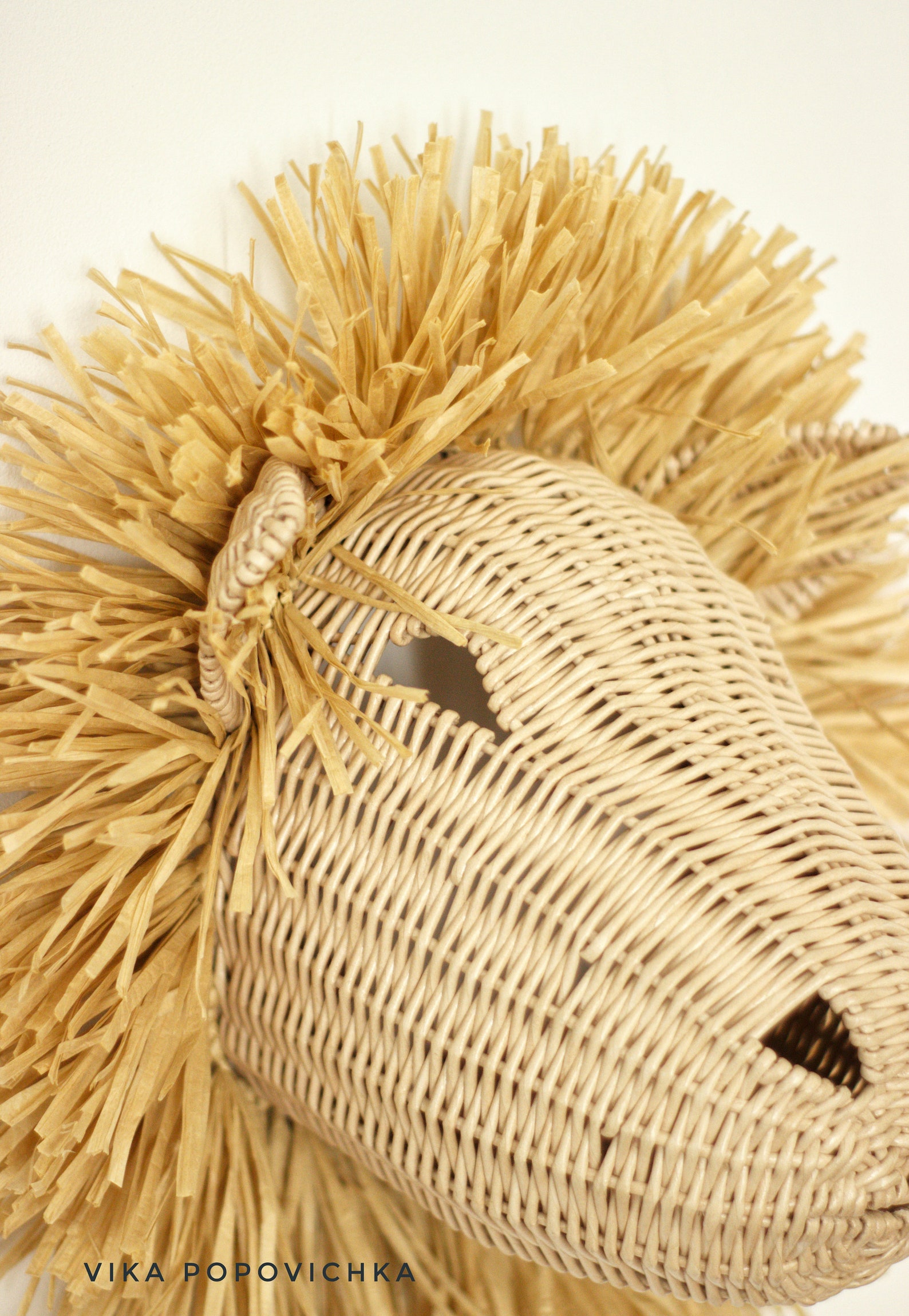 Animal Wicker Lion Wall Mounted Lion in the Playroom Etsy