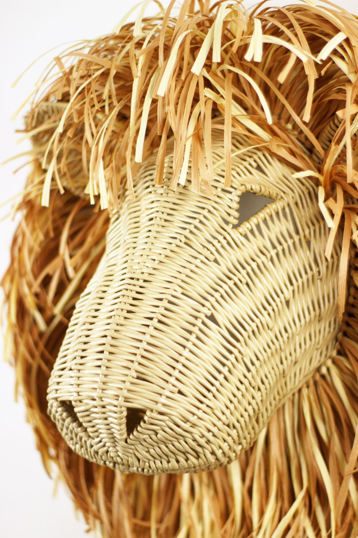 Animal Wicker Lion Wall Mounted Lion in the Playroom Etsy