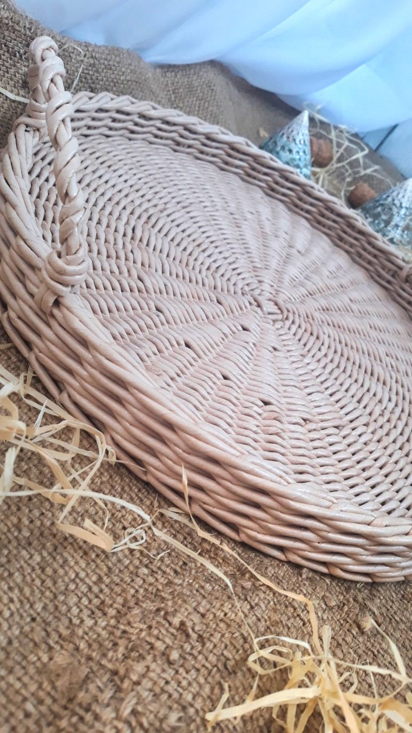 Large Wicker Round Tray Wicker Trays Wicker Round Tray With Etsy
