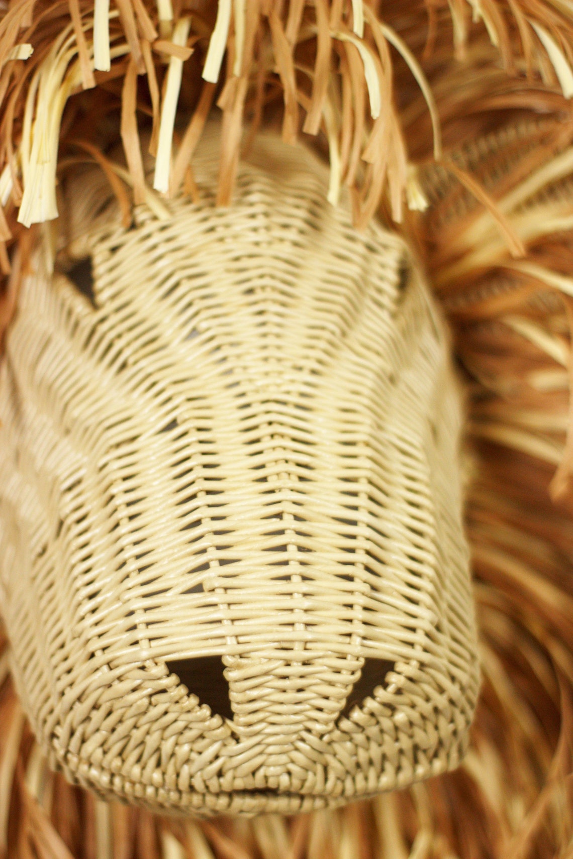 Animal Wicker Lion Wall Mounted Lion in the Playroom Etsy