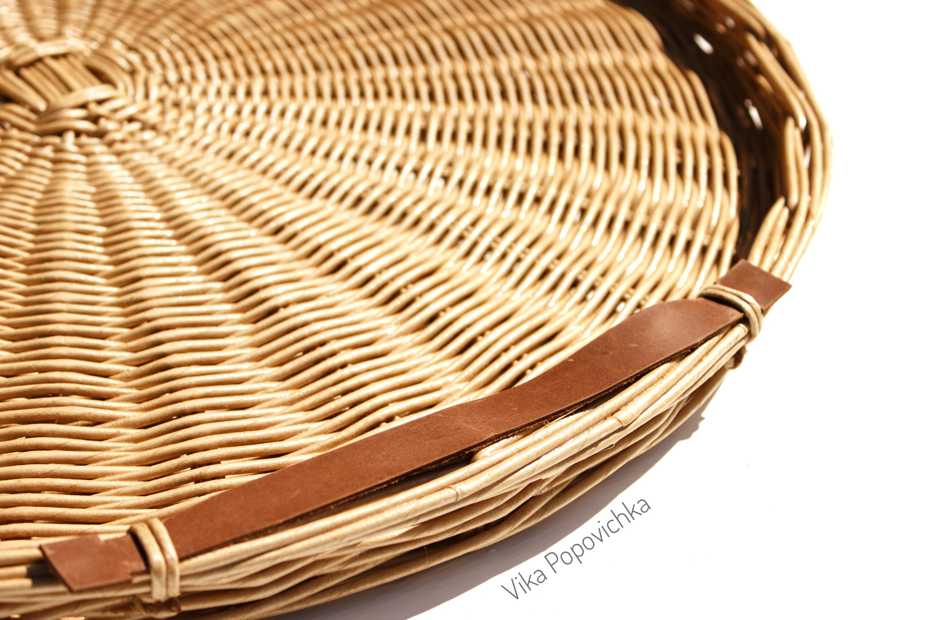 Large tray 20.47 inches Wicker trays Wicker round tray with Etsy